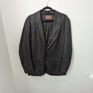 Comstock & Co Men's 100% Goat Leather Black Jacket, 44